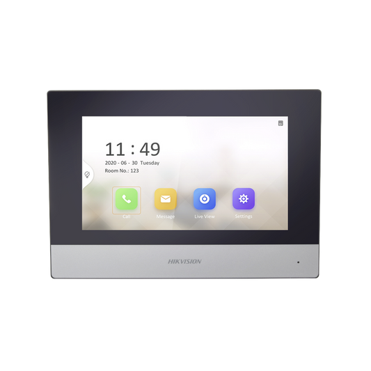 Monitor IP WiFi Touch Screen 7" para Videoportero IP  / Vídeo en Vivo / PoE Estándar / Apertura Remota / Llamada Entre Monitores / Audio de dos vías / Policarbonato