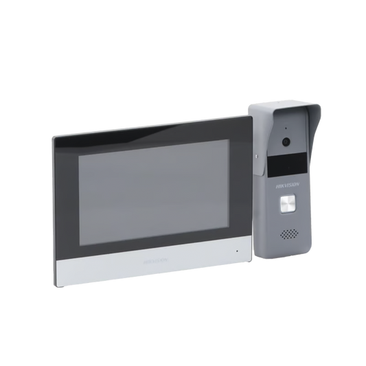 Kit de Videoportero Analógico METALICO / IP a 4 Hilos con Función de Llamada a App Hik-Connect / Monitor se Conecta a Internet por Cable o WiFi y por 4 Hilos al Frente de Calle  IP65 / Expandible a Mas Equipos