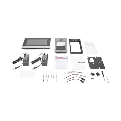 Kit de Videoportero IP Poe Estandar con llamada a App de Smartphone (HikConnect) / Apertura con tarjeta MIFARE / Frente de calle IK08 & IP65 / Soporta 2 puertas