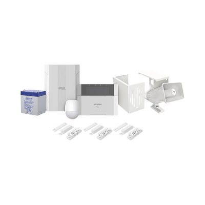 KIT Panel de Alarma AX HYBRID PRO / 1 Panel Híbrido / 1 Monitor LCD / 2 PIR / 3 Contactos Magnéticos / 1 Sirena / 1 Gabinete para Sirena / 1 Batería 12 vcc 4.5 Amp