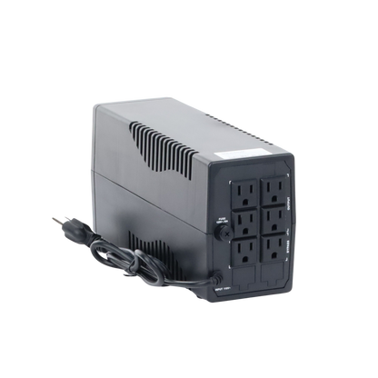 UPS de 1000 VA / 600 W / Protección Contra Sobrecarga y Descarga / Entrada y Salida 120 VCA / 6 Tomas NEMA 5-15R (4 con Respaldo y 2 sin Respaldo)