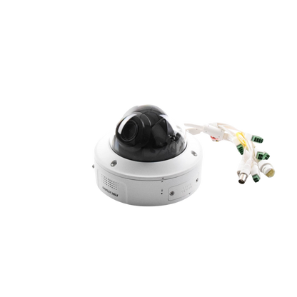 Domo IP 4 Megapixel / Lente Mot. 2.8 a 12 mm / 40 mts IR EXIR / IK10 / IP67 / H.265+ / WDR 140 dB / Captura Facial / DeepinView / Búsqueda por Atributos / Micrófono Integrado / Micro SD