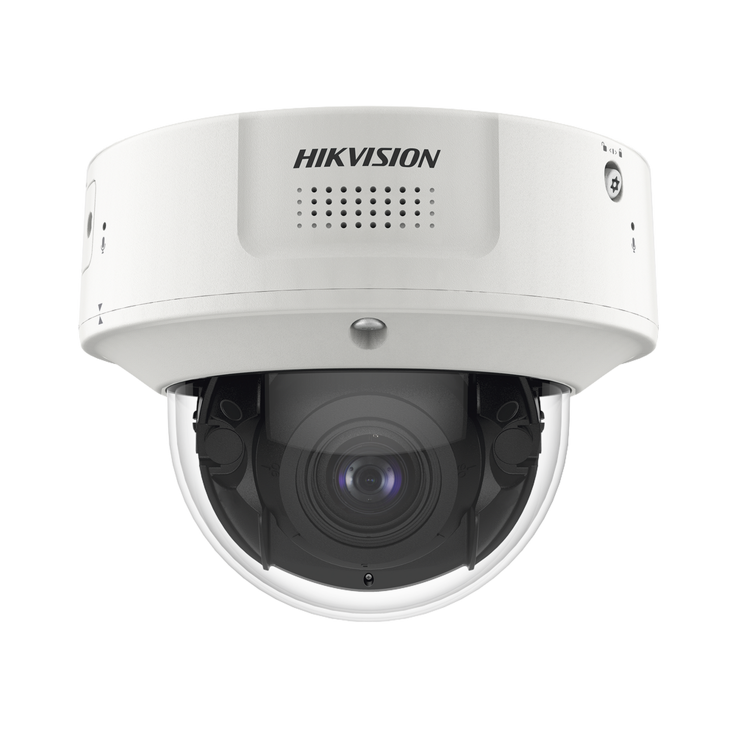 Domo IP 4 Megapixel / Lente Mot. 2.8 a 12 mm / 40 mts IR EXIR / IK10 / IP67 / H.265+ / WDR 140 dB / Captura Facial / DeepinView / Búsqueda por Atributos / Micrófono Integrado / Micro SD