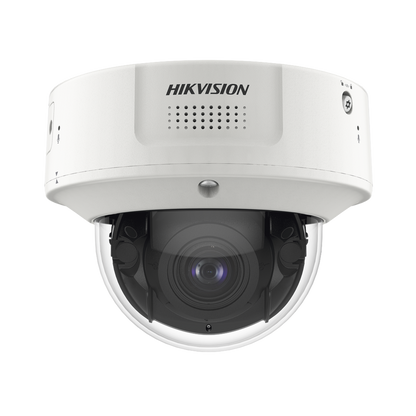 Domo IP 4 Megapixel / Lente Mot. 2.8 a 12 mm / 40 mts IR EXIR / IK10 / IP67 / H.265+ / WDR 140 dB / Captura Facial / DeepinView / Búsqueda por Atributos / Micrófono Integrado / Micro SD