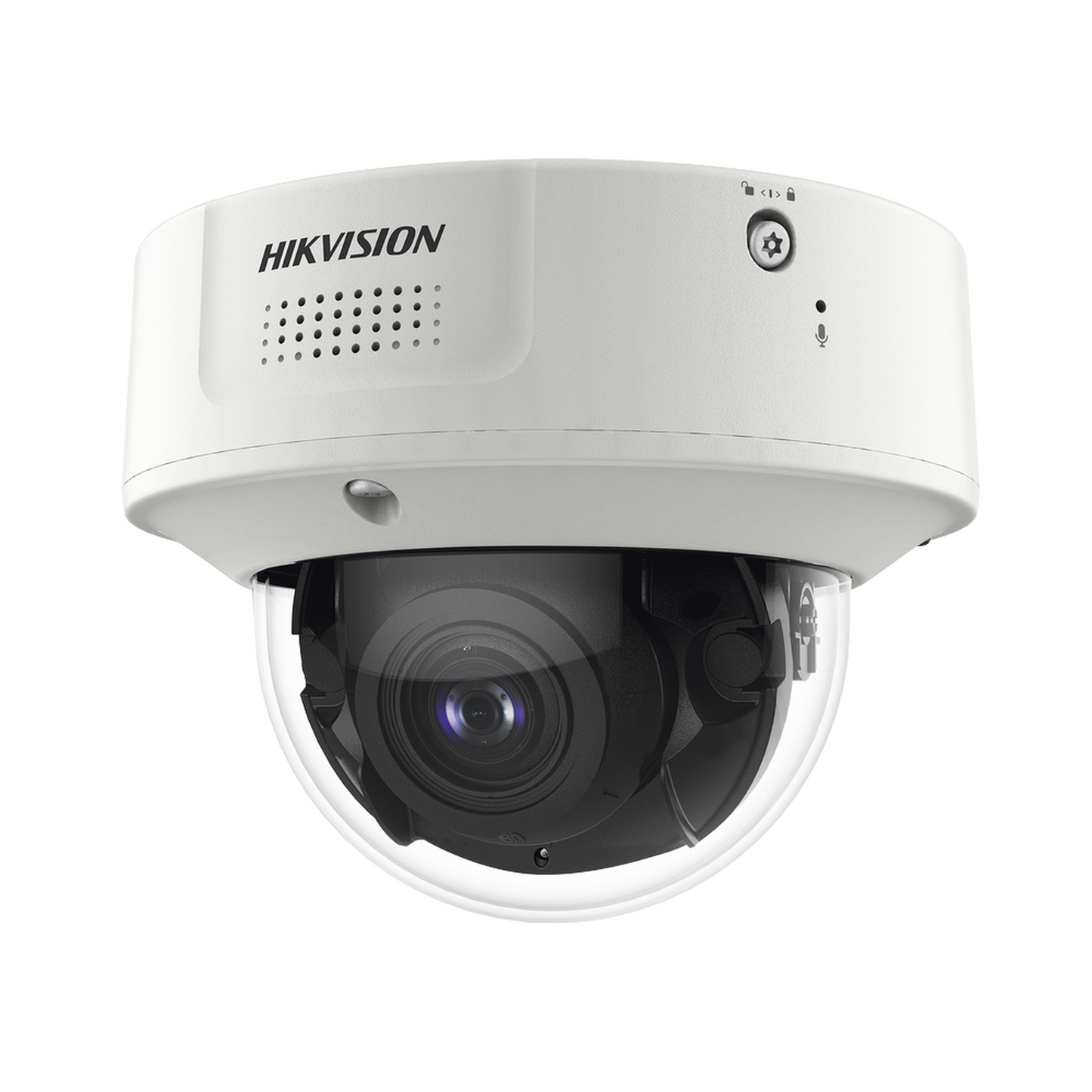 Domo IP 4 Megapixel / Lente Mot. 2.8 a 12 mm / 40 mts IR EXIR / IK10 / IP67 / H.265+ / WDR 140 dB / Captura Facial / DeepinView / Búsqueda por Atributos / Micrófono Integrado / Micro SD