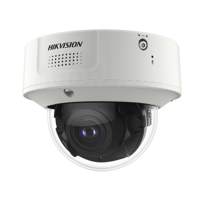 Domo IP 4 Megapixel / Lente Mot. 2.8 - 12 mm / 40 mts IR EXIR / IP67 / IK10 / H.265+ / Conteo de Personas por Detección de Rostro (Base de Datos) / WDR 140 dB / DeepinView / Micrófono Integrado