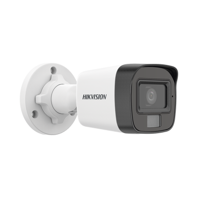 [Dual Light] Bala IP 2 Megapixel (1080p) / Lente 2.8 mm / Ángulo de visión 101° / 20 mts IR + 15 mts Luz Blanca / Micrófono Integrado / ACUSENSE Lite / Exterior IP67 / PoE / dWDR / H.265+ / ONVIF