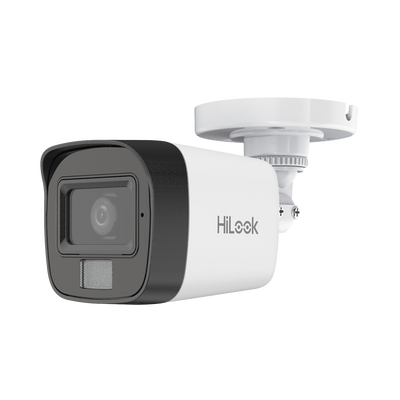 [Dual Light] Bala IP 2 Megapixel (1080p) / Lente 2.8 mm / Ángulo de visión 101° / 20 mts IR + 15 mts Luz Blanca / Micrófono Integrado / ACUSENSE Lite / Exterior IP67 / PoE / dWDR / H.265+ / ONVIF