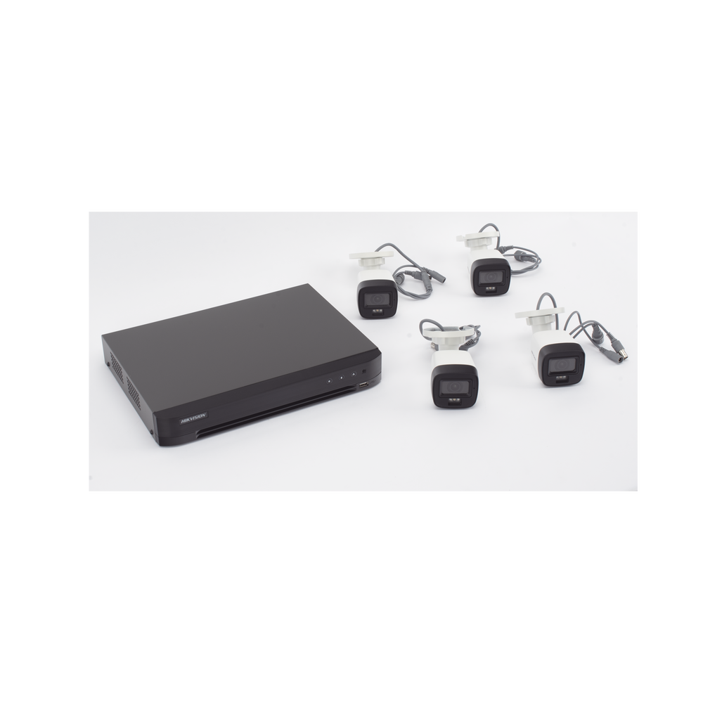 [Dual Light] Kit TurboHD 3K (5 Megapixel) / DVR 4 Canales / 4 Cámaras bala Dual Light / Micrófono Integrado / Accesorios de Interconexión / Fuente de Poder