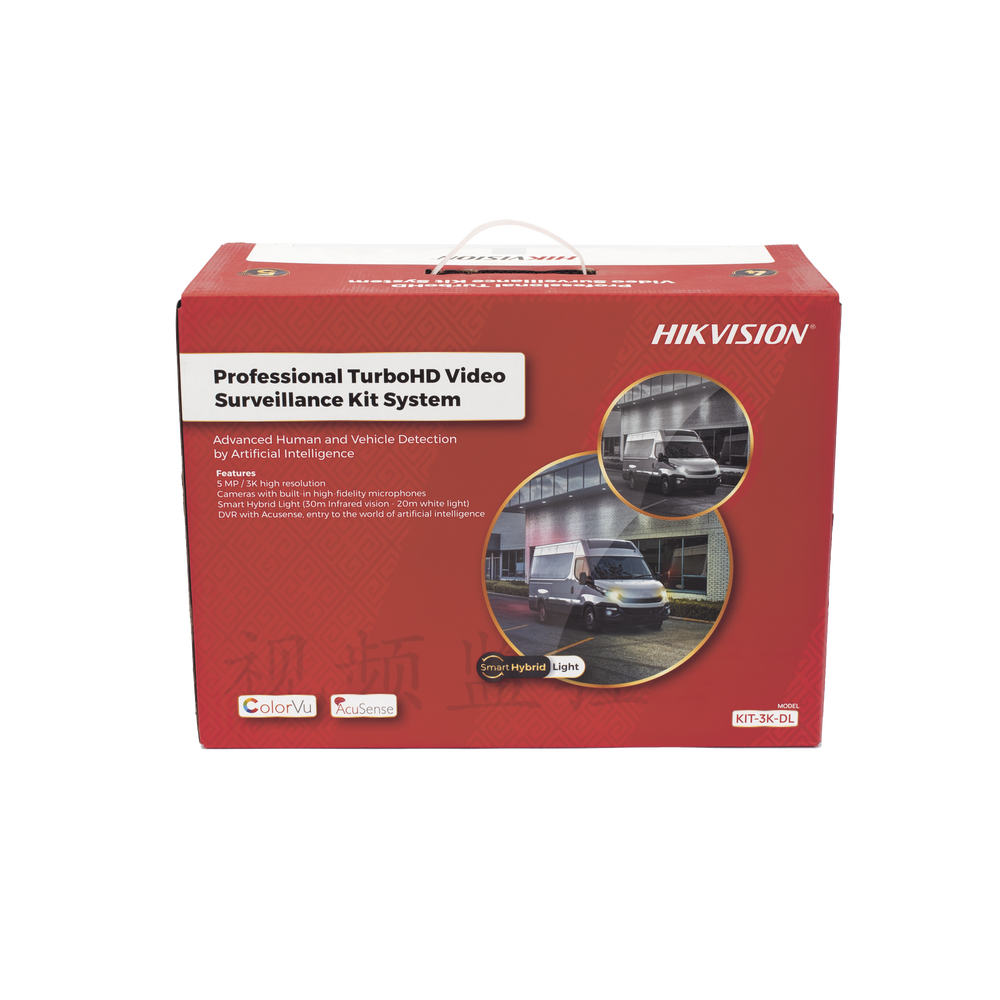 [Dual Light] Kit TurboHD 3K (5 Megapixel) / DVR 4 Canales / 4 Cámaras bala Dual Light / Micrófono Integrado / Accesorios de Interconexión / Fuente de Poder