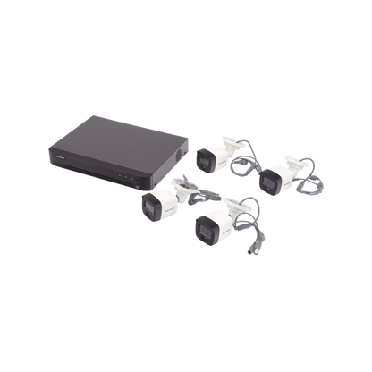 [Dual Light] Kit TurboHD 3K (5 Megapixel) / DVR 4 Canales / 4 Cámaras bala Dual Light / Micrófono Integrado / Accesorios de Interconexión / Fuente de Poder