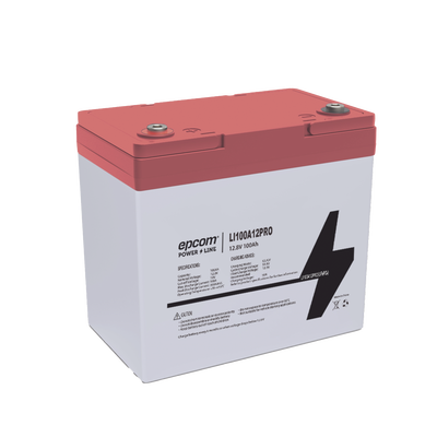 Batería de Litio Ciclo Profundo, 12.8 Vcc 100Ah LiFePO4 Válvula de Alivio, Solar, Marina, Máximo 100 A de Descarga