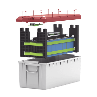 Batería LiFePO4 25.6V 100AH / Con BMS Integrado / Vida Útil de más de 3500 Ciclos / Conector RS485 y CAN