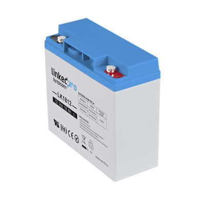 Batería 12 Vcc / 18 Ah / UL / Tecnología AGM-VRLA / Vida útil promedio de 5 años / Para uso en equipo electrónico, Alarmas de Intrusión / Incendio/ Control de acceso / Video Vigilancia / Terminales T1 .