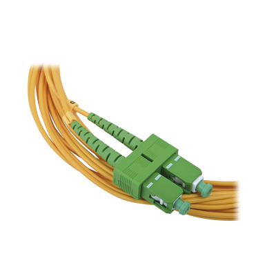 Jumper de Fibra Óptica Monomodo 9/125 LC/UPC-SC/APC, PVC, 2.0 mm, Dúplex, amarillo, 3 metros