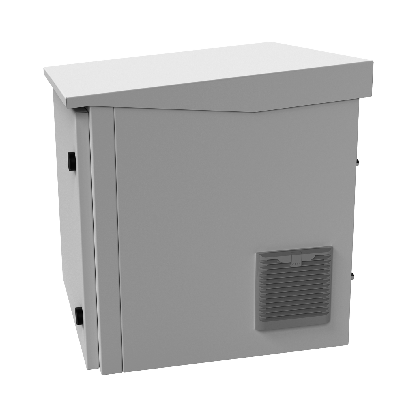 Gabinete de Exterior con Rack de 19" de 9UR con Ventiladores y Termostato (Montaje a poste o torre se vende por separado).