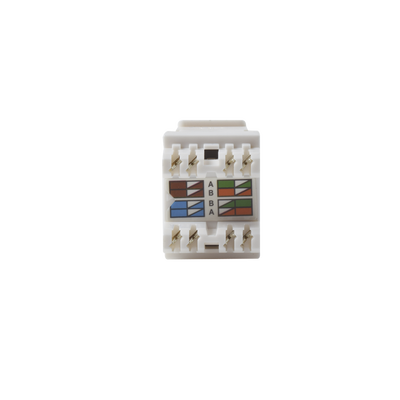 Módulo Jack Keystone Cat6 con terminación 110 (Punchdown) ángulo 180 º  Color Blanco