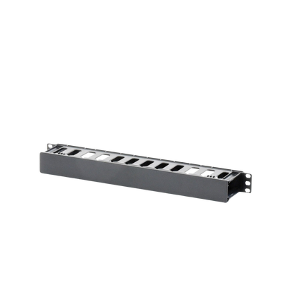 Organizador de Cables Horizontal de 1U para Rack de 19", Fabricado en Polímero Resistente a Deformaciones y Rayones