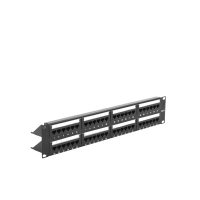 Panel de parcheo de impacto (110) UTP de 48 puertos Cat6, 19in, 2U, con barra para organizar cable