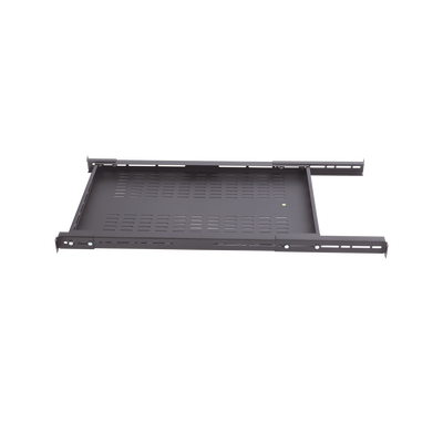 Charola ventilada para soportar equipos en Rack, Profundidad Ajustable de 495 a 965 mm, 1U, Color Negro