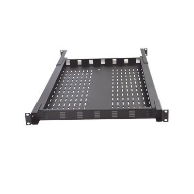 Charola ventilada para soportar equipos en Rack, Profundidad Ajustable de 495 a 965 mm, 1U, Color Negro