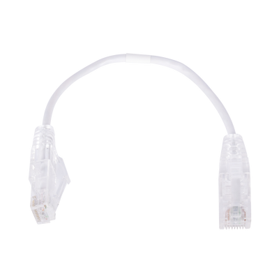 Cable de Parcheo Slim UTP Cat6 - 20 cm Blanco Diámetro Reducido (28 AWG)