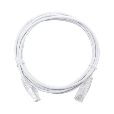 Cable de Parcheo Slim UTP Cat6 - 3 m Blanco Diámetro Reducido (28 AWG)