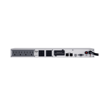 UPS de 500 VA/300 W, Topología Línea Interactiva, Entrada 120 Vca NEMA 5-15P, Tipo Rack 1 UR, Con 6 Tomas NEMA 5-15R