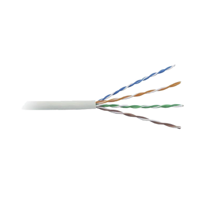 Cable Cat5e de alto rendimiento certificaciones ETL, UL, con garantía de 25 años, de 500 ft ( 152.5 m ) de color Blanco, para aplicaciones en video vigilancia, redes de datos. Uso Interior.