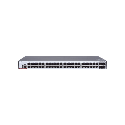 Switch Administrable Capa 3 con 48 puertos Gigabit + 4 SFP+ para fibra 10Gb, gestión gratuita desde la nube.