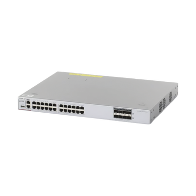 Switch Core Administrable Capa 3 con 24 puertos Gigabit + 8 SFP+ para fibra 10Gb, gestión gratuita desde la nube.