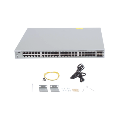 Switch Administrable PoE Capa 2+ Plus, con 48 puertos Gigabit PoE 802.3af/at + 4 SFP+ para fibra 10Gb, gestión gratuita desde la nube, 370w