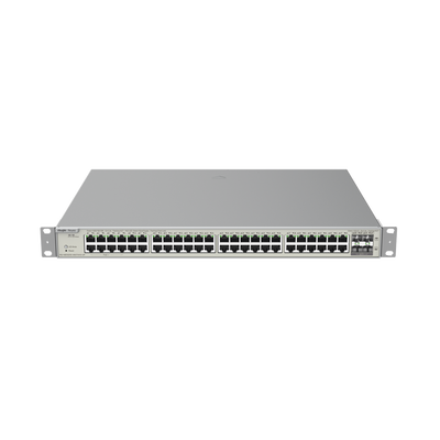 Switch Administrable Capa 3 con 48 puertos Gigabit PoE 802.3af/at + 4 SFP+ para fibra 10Gb, gestión gratuita desde la nube, 740W