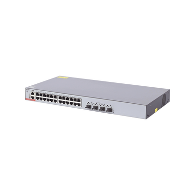 Switch Administrable Capa 3 con 24 puertos Gigabit + 4 SFP+ para fibra 10Gb, gestión gratuita desde la nube.