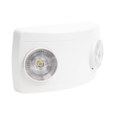 Luz de Emergencia Dual LED ultra compacta/150 lúmenes/Luz fría/Batería de Respaldo Incluida/Botón de test.