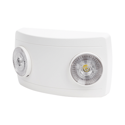 Luz de Emergencia Dual LED ultra compacta/150 lúmenes/Luz fría/Batería de Respaldo Incluida/Botón de test.