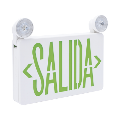 Letrero de Emergencia LED DUAL de SALIDA con Luz de Emergencia/Montaje Universal (pared, lateral o Techo)/Batería de Respaldo Incluida