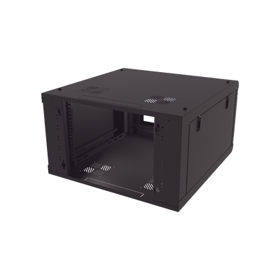 Gabinete de Pared con Puerta de Cristal Templado, 635 mm de Profundidad, 6U Rack de 19'', Acero Reforzado