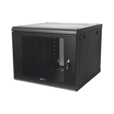 Gabinete de Pared con Puerta Perforada, 635mm de Profundidad, 9U Rack de 19'', Acero Reforzado