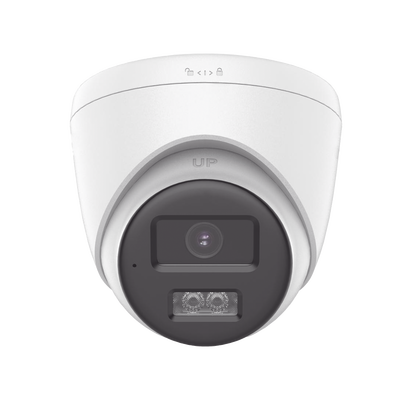 [Audio Bidireccional + Dual Light + ColorVu] Turret TURBOHD 2 Megapixel (1080p) / Lente 2.8 mm / 40 mts IR EXIR + 40 mts Luz Blanca / Micrófono y Bocina Integrado / Exterior IP67 / dWDR