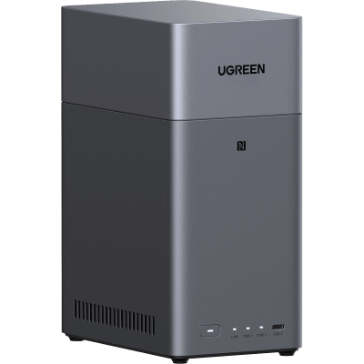 NAS UGREEN NASync DH2300 / Procesador RK3576 / 4GB u 8GB RAM / 32GB eMMC / 2 Bahías SATA / JBOD-Basic-RAID 0-RAID 1 / Puerto HDMI 4K / 1 GbE / USB 3.2 Gen 1 Type-C / Detección NFC