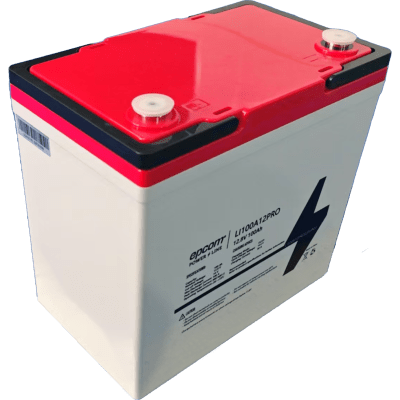 Batería de Litio Ciclo Profundo, 12.8 Vcc 100Ah LiFePO4 Válvula de Alivio, Solar, Marina, Máximo 100 A de Descarga