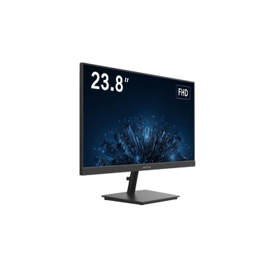 Monitor LED FullHD (1080p) de 24" / Ideal para CCTV, Oficina y Hogar / Entrada HDMI-VGA-BNC / Montaje VESA ( 75 X 75) / Uso 24/7 / Backlight E-LED / Ultra Delgado