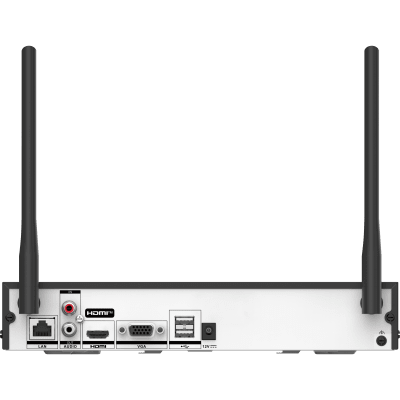 NVR 8 Megapixel (4K) / 8 canales IP / 1 Bahía de Disco Duro / 2 Antenas Wi-Fi / Salida de Vídeo 4K / ACUSENSE
