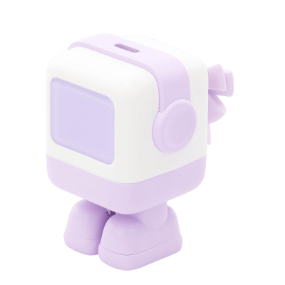Cargador Mini GaNRobot 30W serie UNO | 1 USB-C de Carga Rápida | Tecnología GaN II | Multiprotocolo PD/QC/SCP/FCA | Carga Inteligente | Pantalla LED | Zapato Magnético Extraíble | Thermal Guard | Color Lila.
