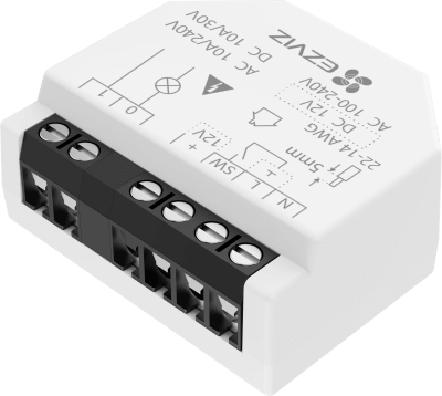 Relé Inteligente Wi-Fi, CS-T35-R100-WD, 16A 250VAC, Wi-Fi 6 y BLE, Control por App EZVIZ, Compatible con Google Assistant, Amazon Alexa y Matter, Protecciones de Temperatura y Sobrecarga