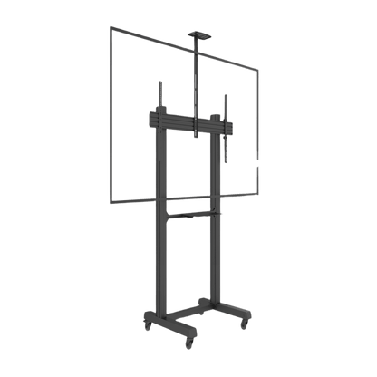 Montaje de Piso Móvil para Pantallas de  65 in a 100 in | vesa 100 x 100 hasta 1000 x 600 | carga maxima soportada 120kg| Fabricado en aluminio y acero