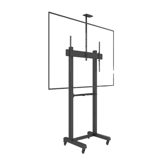 Montaje de Piso Móvil para Pantallas de  65 in a 100 in | vesa 100 x 100 hasta 1000 x 600 | carga maxima soportada 120kg| Fabricado en aluminio y acero