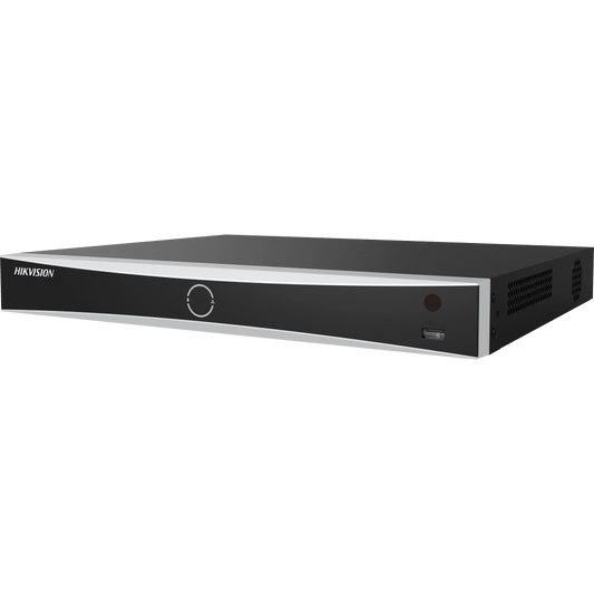 [Acusearch] NVR 12 Megapixel (4K) / 16 canales IP / 16 Puertos PoE+ / AcuSense (Evita Falsas Alarmas) / Reconocimiento Facial / 4 Bahías de Disco Duro / Switch PoE 300 mts  / HDMI en 4K / Alarmas I/O