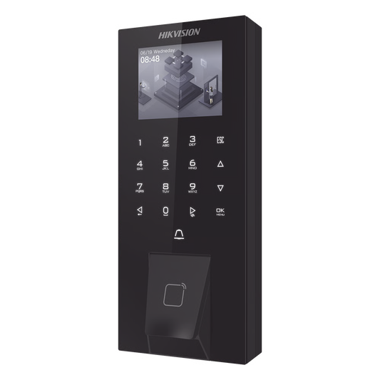 Biometrico IP65 WiFi PoE para Acceso y Asistencia / 5,000 Huellas y Tarjetas / Administración en la Nube con HikConnect Teams / Salida 12 Vcd para Chapa